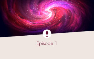 Pink cosmic vortex, captions "Episode 1"