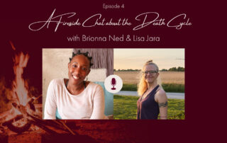 Headshots of Brionna Ned and Lisa Jara with an image of a fire in the background